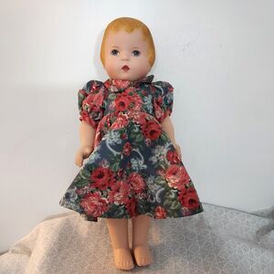 1991 Vintage Daisy Kingdom 17" Daily Dolly Doll Blonde Hair Blue Eyes Dress